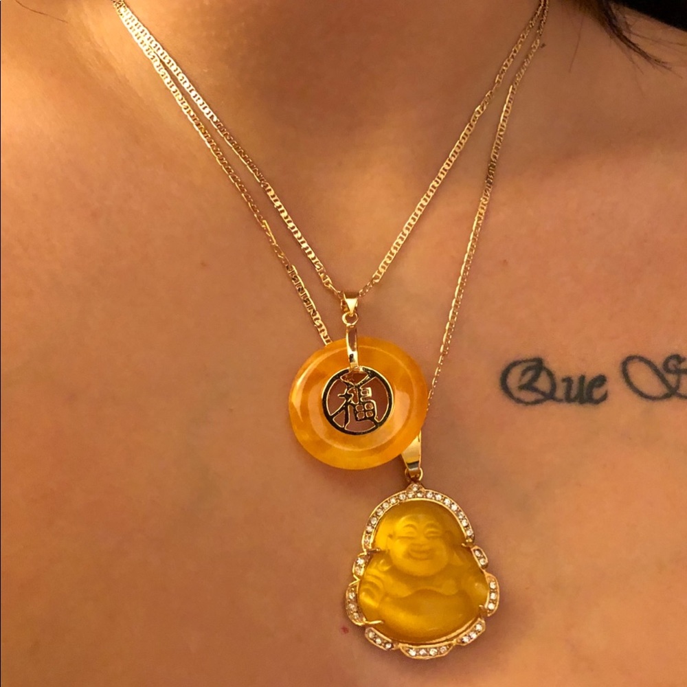 Happy jade pendant necklace
